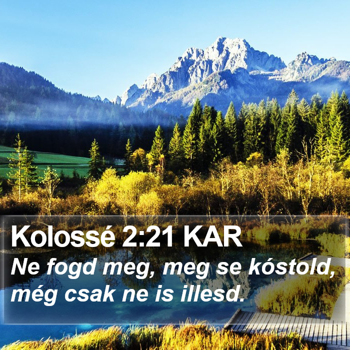 Kolossé 2:21 KAR Bible Study