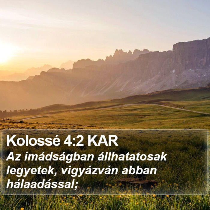Kolossé 4:2 KAR Bible Study