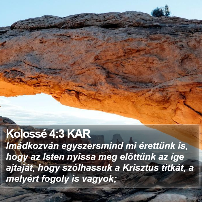 Kolossé 4:3 KAR Bible Study