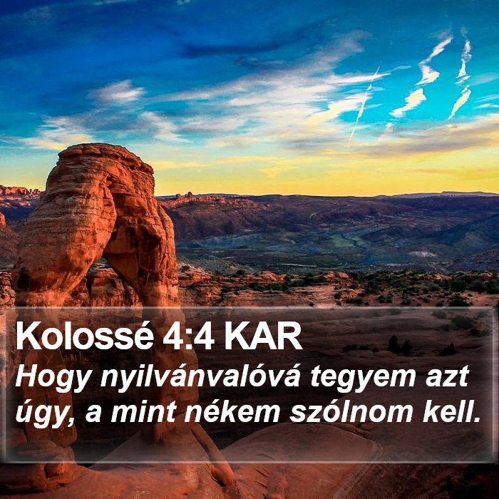 Kolossé 4:4 KAR Bible Study