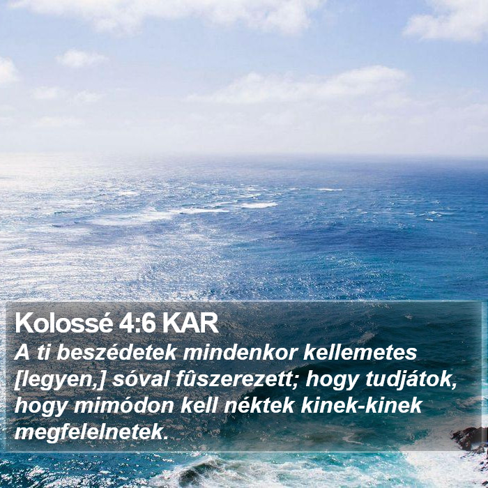 Kolossé 4:6 KAR Bible Study