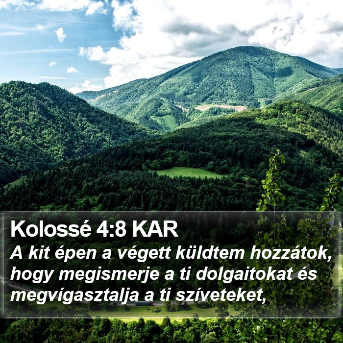 Kolossé 4:8 KAR Bible Study