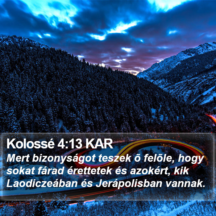 Kolossé 4:13 KAR Bible Study