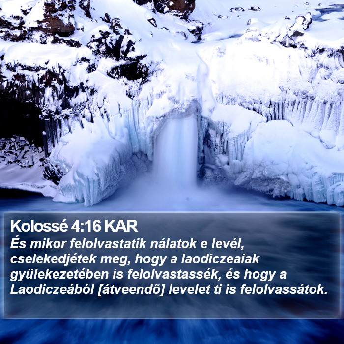 Kolossé 4:16 KAR Bible Study