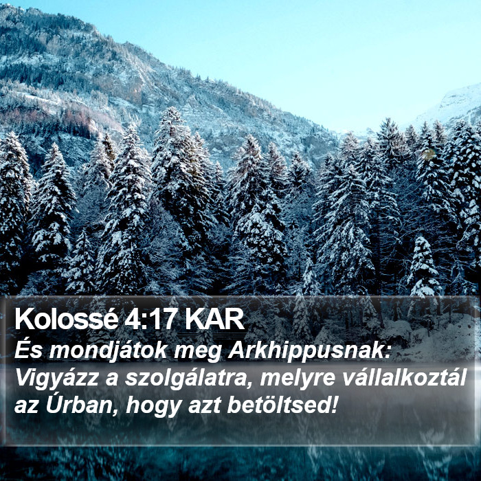 Kolossé 4:17 KAR Bible Study
