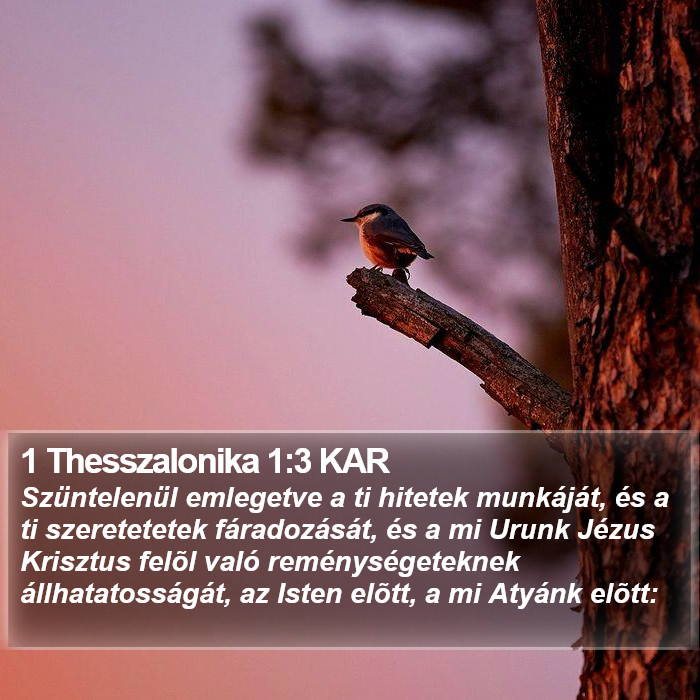 1 Thesszalonika 1:3 KAR Bible Study