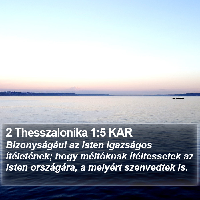 2 Thesszalonika 1:5 KAR Bible Study