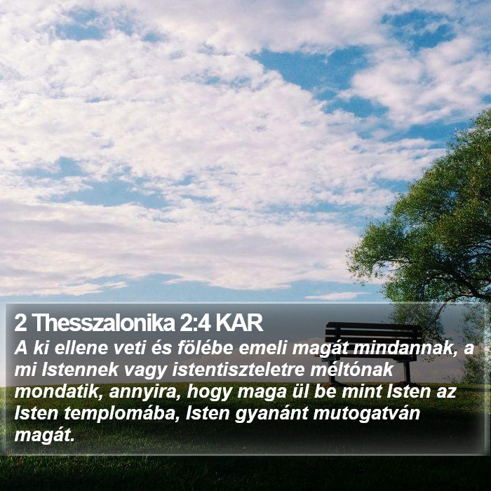 2 Thesszalonika 2:4 KAR Bible Study