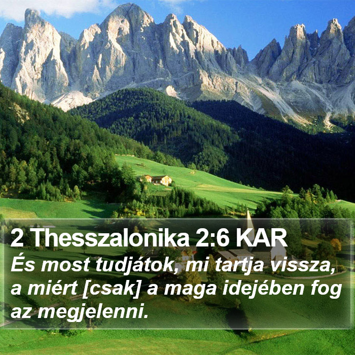 2 Thesszalonika 2:6 KAR Bible Study