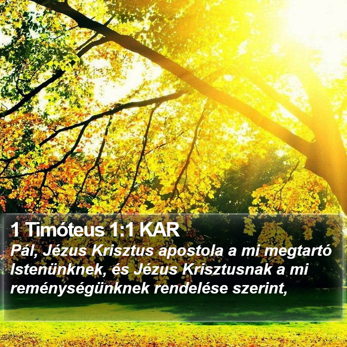 1 Timóteus 1:1 KAR Bible Study