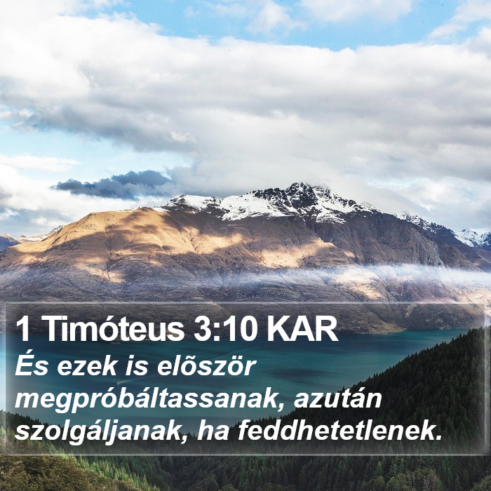 1 Timóteus 3:10 KAR Bible Study