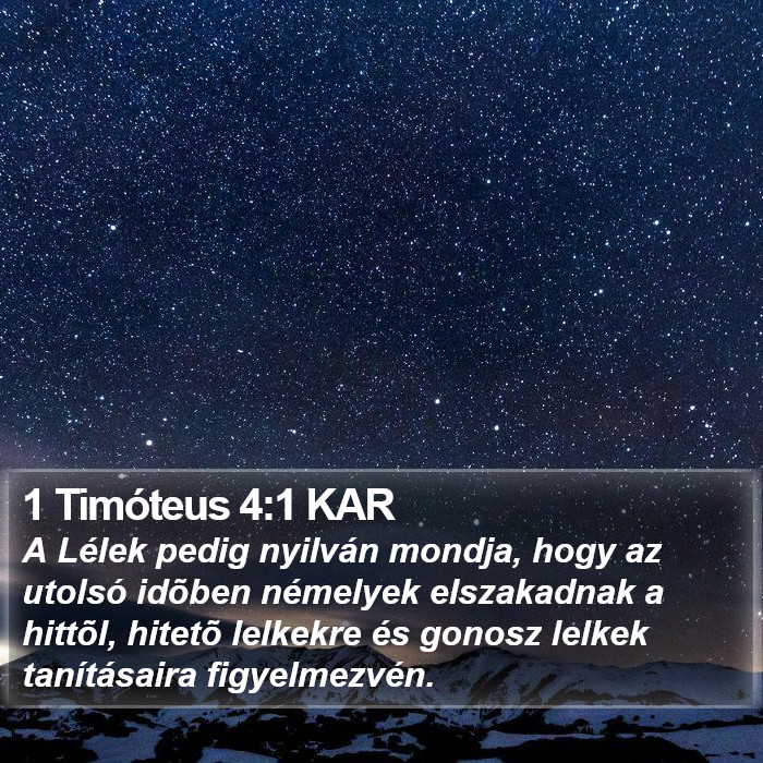 1 Timóteus 4:1 KAR Bible Study