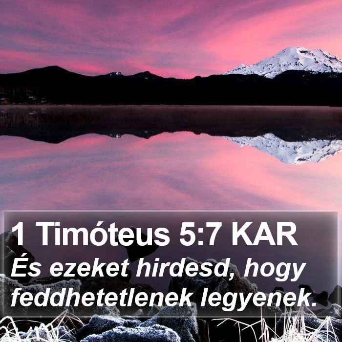 1 Timóteus 5:7 KAR Bible Study