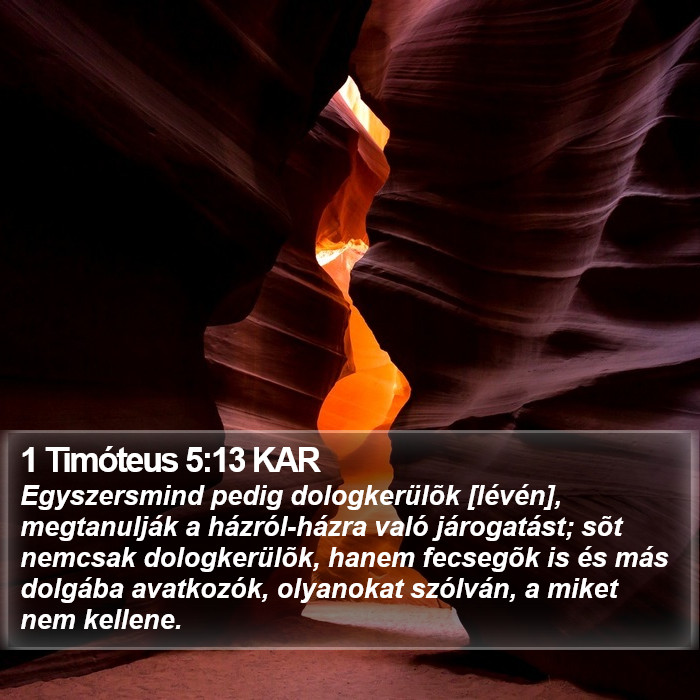 1 Timóteus 5:13 KAR Bible Study