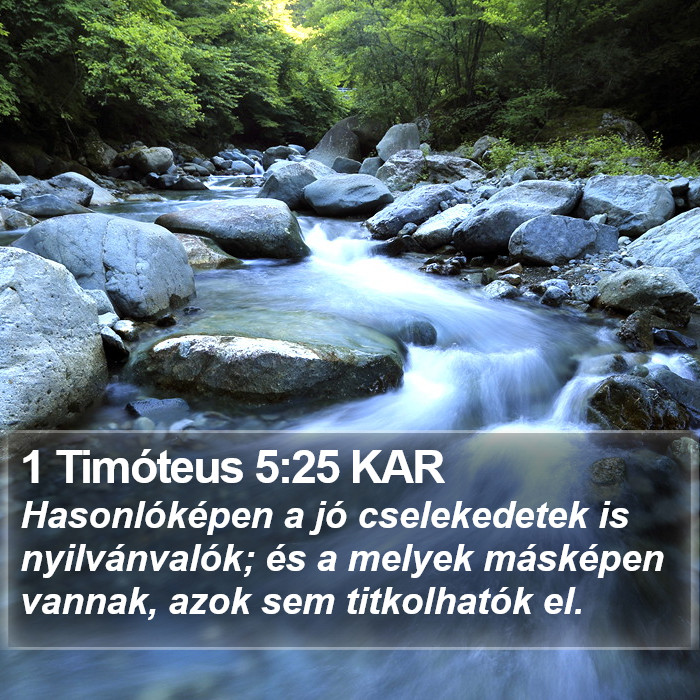 1 Timóteus 5:25 KAR Bible Study