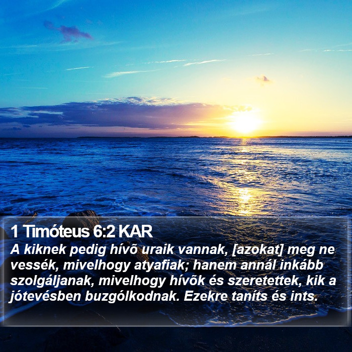 1 Timóteus 6:2 KAR Bible Study