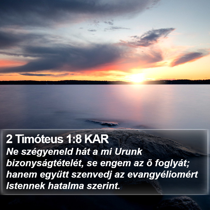 2 Timóteus 1:8 KAR Bible Study