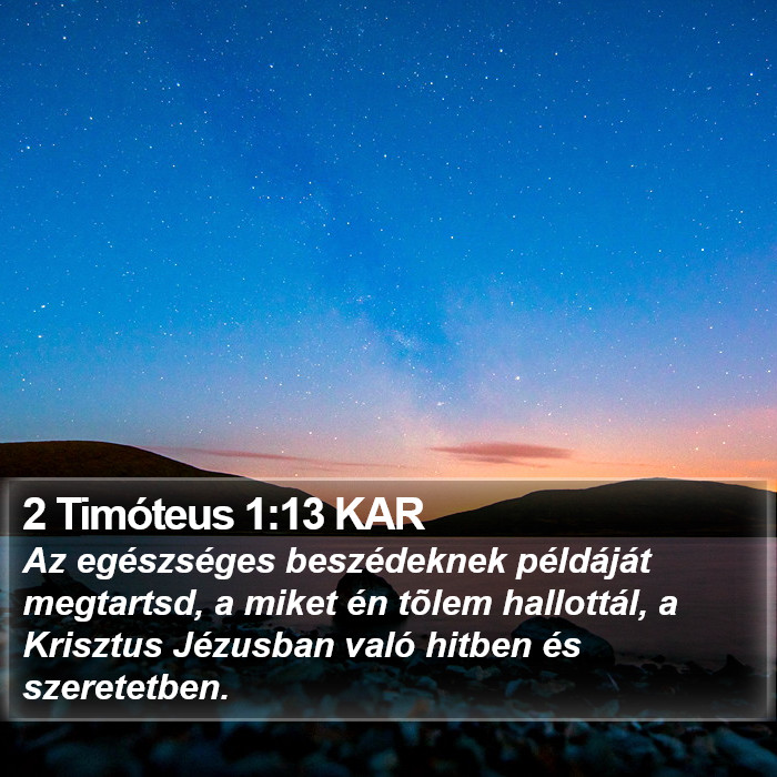 2 Timóteus 1:13 KAR Bible Study