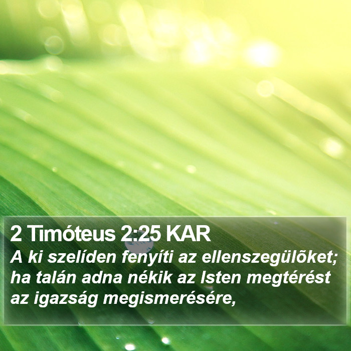 2 Timóteus 2:25 KAR Bible Study