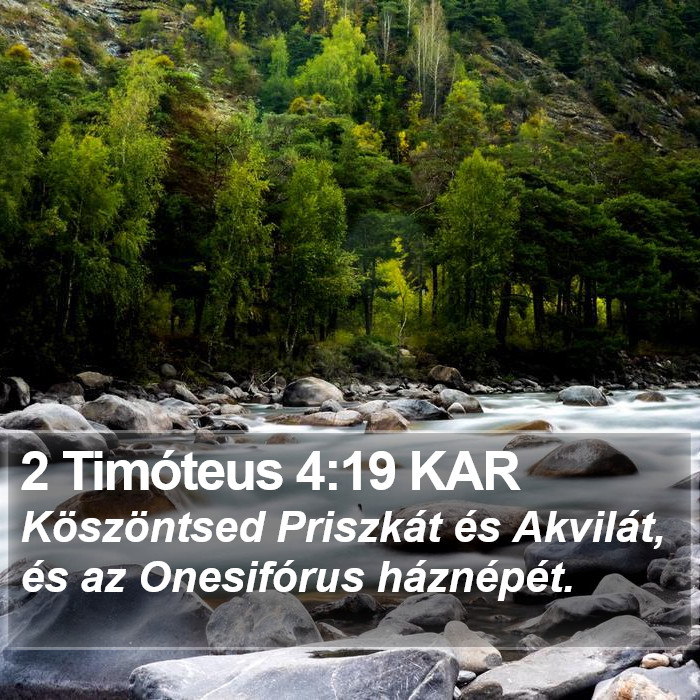 2 Timóteus 4:19 KAR Bible Study