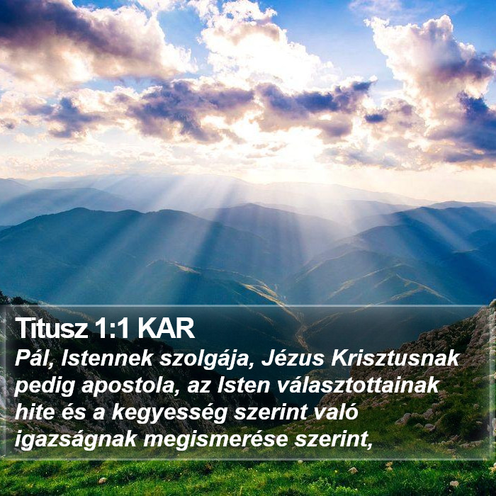 Titusz 1:1 KAR Bible Study