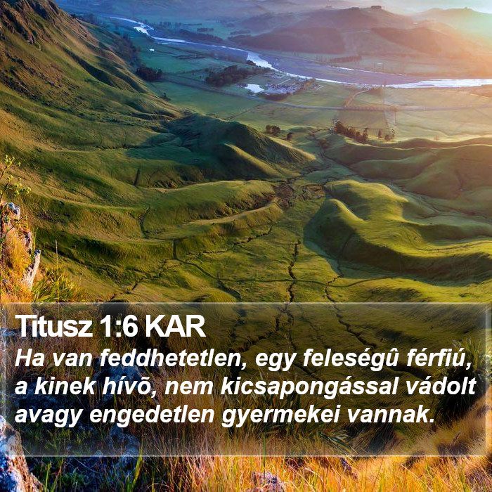 Titusz 1:6 KAR Bible Study