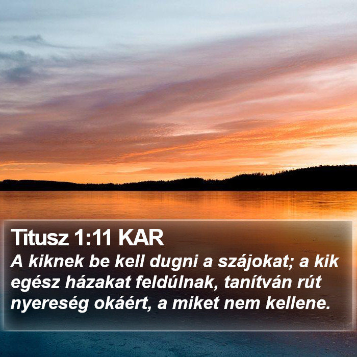 Titusz 1:11 KAR Bible Study