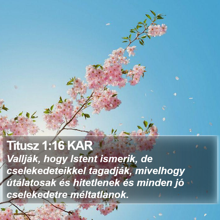 Titusz 1:16 KAR Bible Study