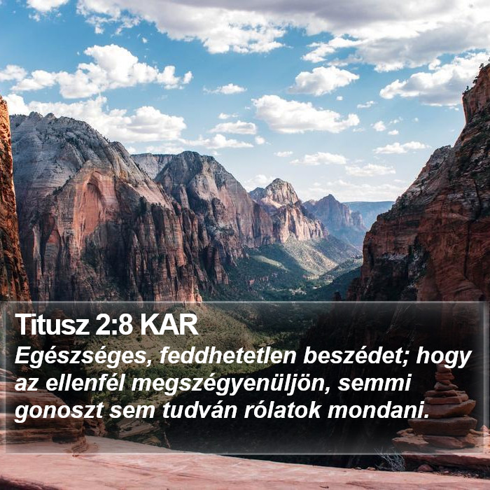 Titusz 2:8 KAR Bible Study