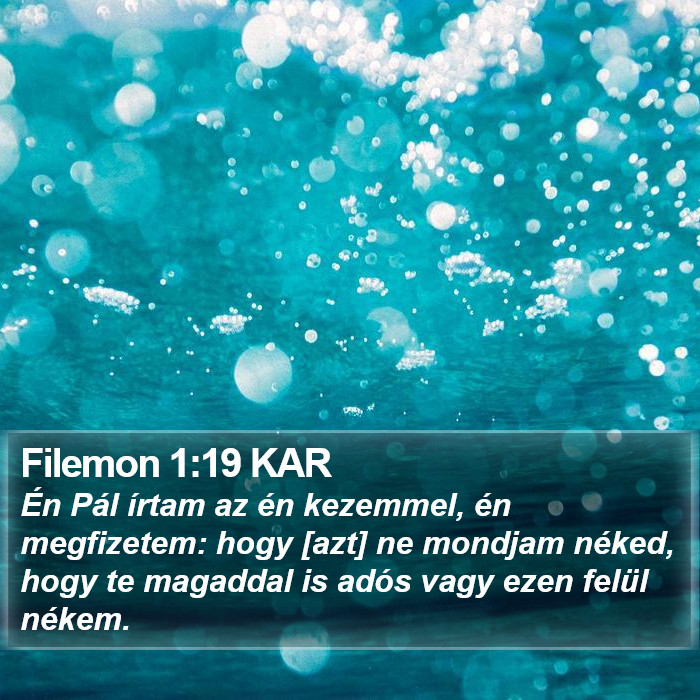 Filemon 1:19 KAR Bible Study