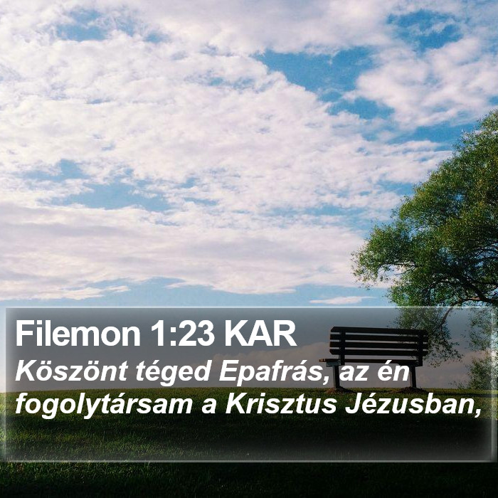 Filemon 1:23 KAR Bible Study