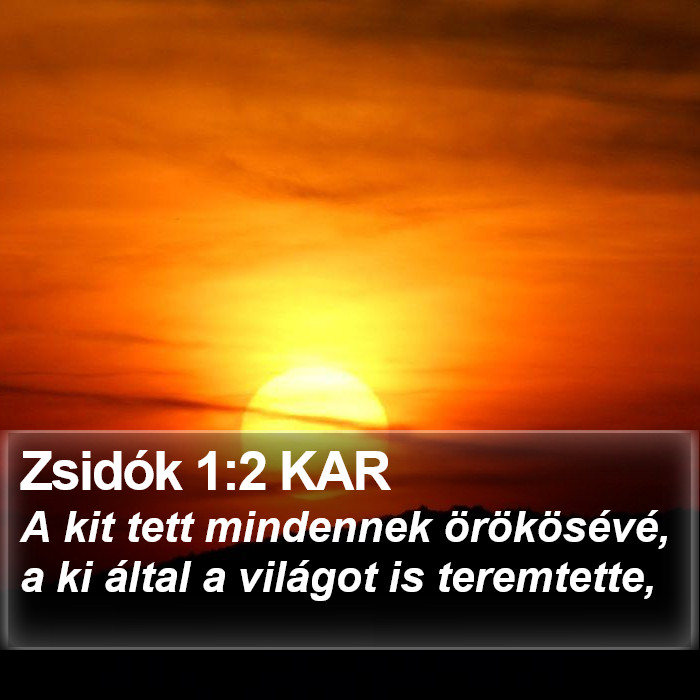 Zsidók 1:2 KAR Bible Study