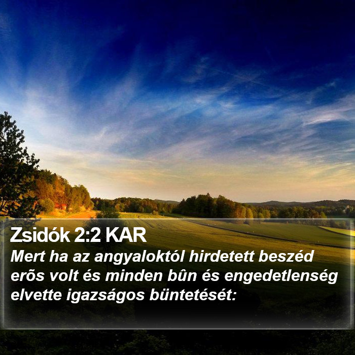 Zsidók 2:2 KAR Bible Study