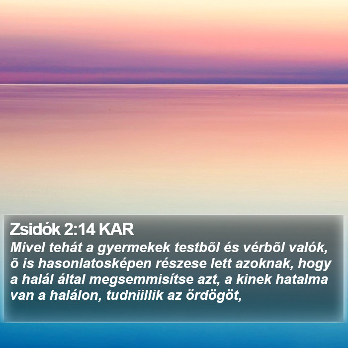 Zsidók 2:14 KAR Bible Study