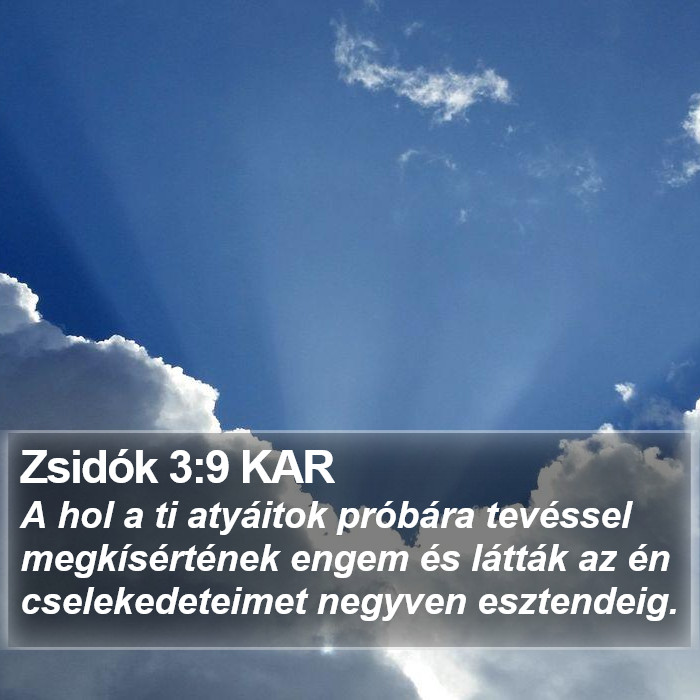 Zsidók 3:9 KAR Bible Study