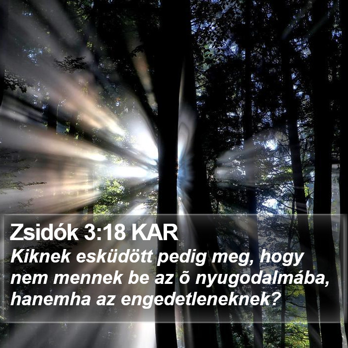 Zsidók 3:18 KAR Bible Study