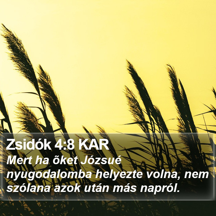 Zsidók 4:8 KAR Bible Study