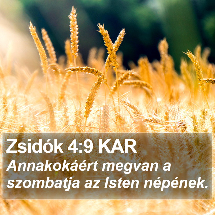 Zsidók 4:9 KAR Bible Study