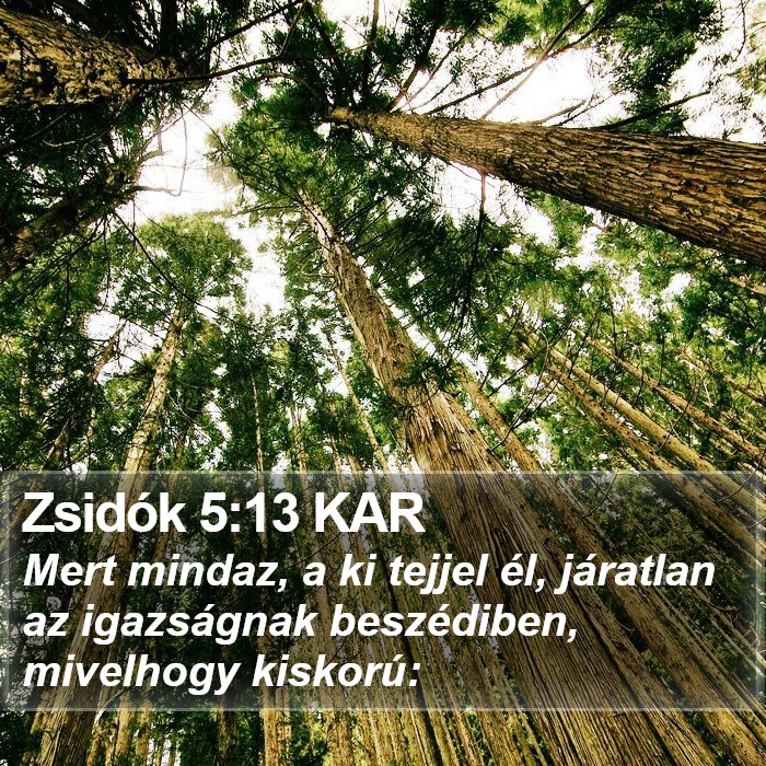 Zsidók 5:13 KAR Bible Study