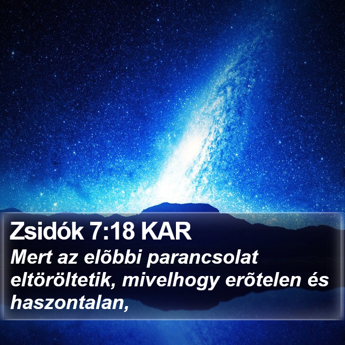 Zsidók 7:18 KAR Bible Study