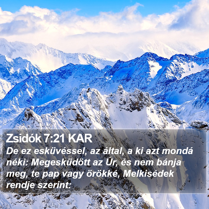 Zsidók 7:21 KAR Bible Study