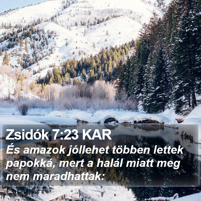 Zsidók 7:23 KAR Bible Study