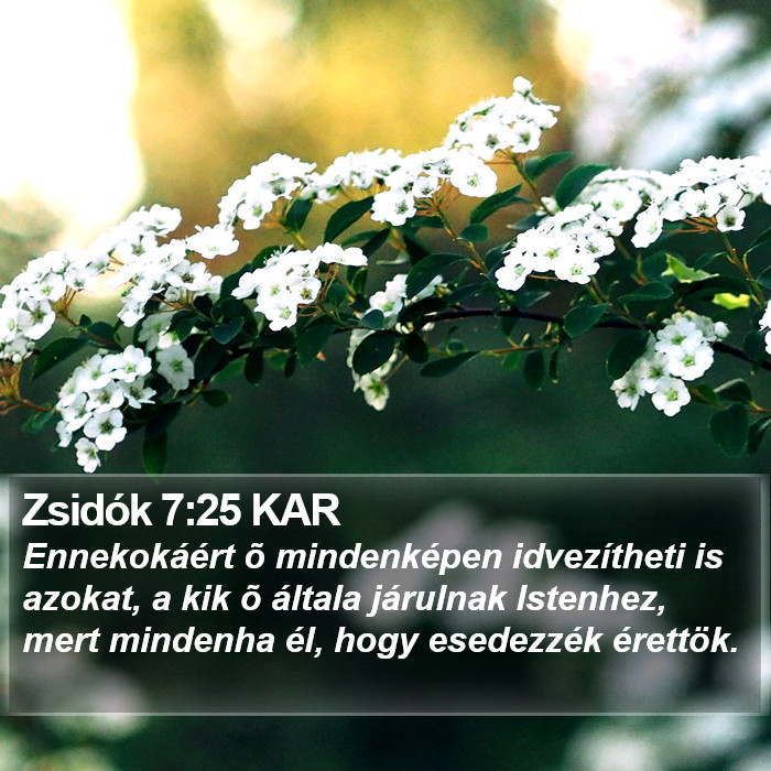 Zsidók 7:25 KAR Bible Study