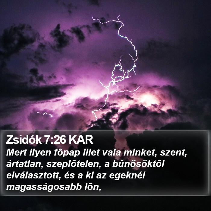 Zsidók 7:26 KAR Bible Study