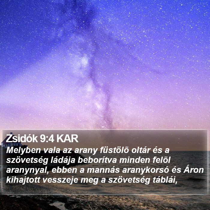 Zsidók 9:4 KAR Bible Study