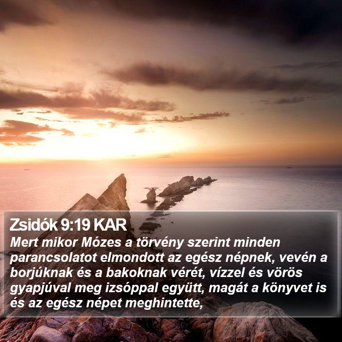 Zsidók 9:19 KAR Bible Study