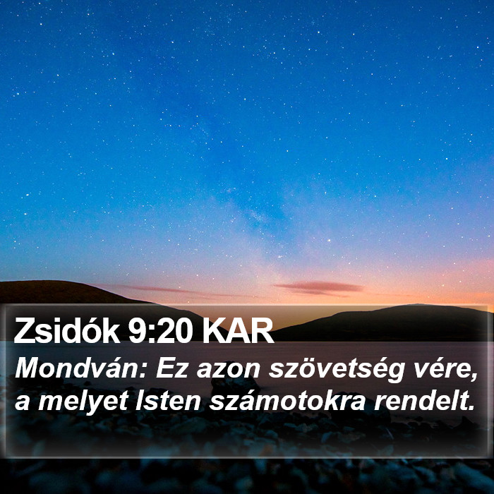 Zsidók 9:20 KAR Bible Study