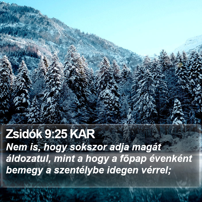 Zsidók 9:25 KAR Bible Study