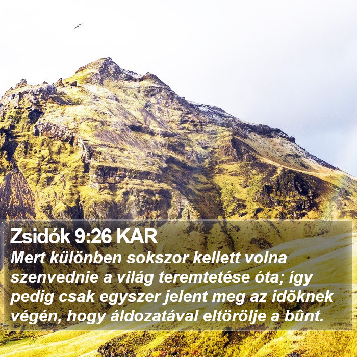 Zsidók 9:26 KAR Bible Study