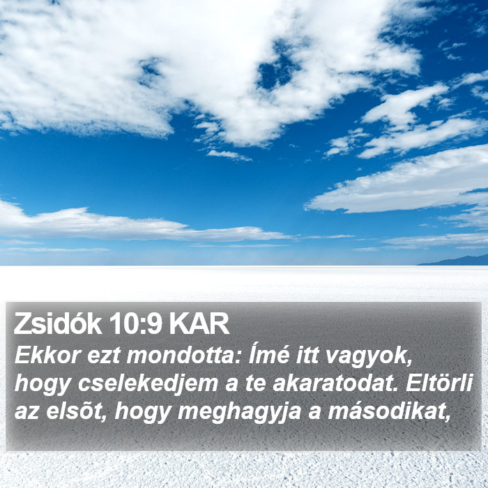 Zsidók 10:9 KAR Bible Study